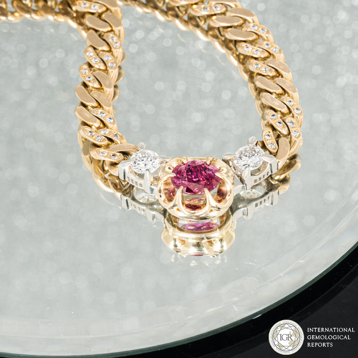 Yellow Gold Ruby & Diamond Necklace 2.40ct